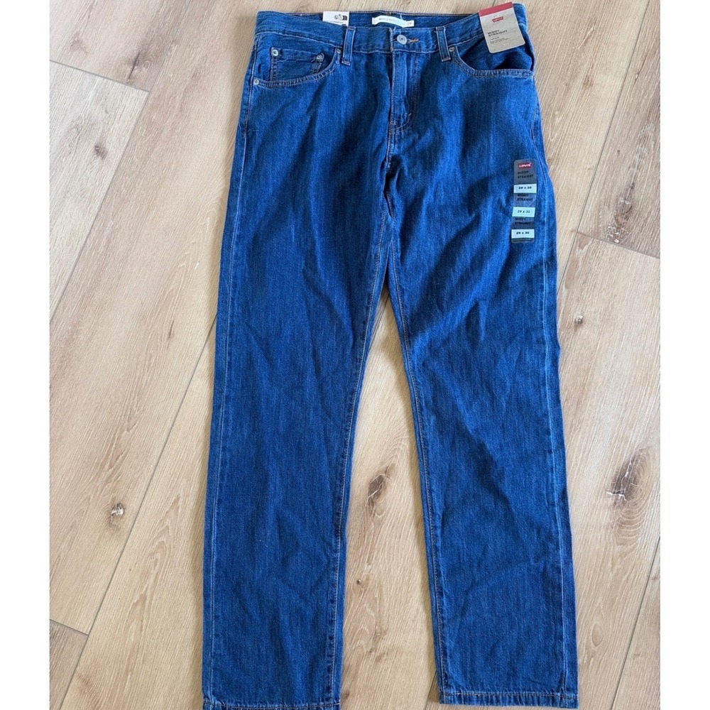 Levis Middy Straight Jeans Blue Denim Mid Rise size 29x30 read run bigger